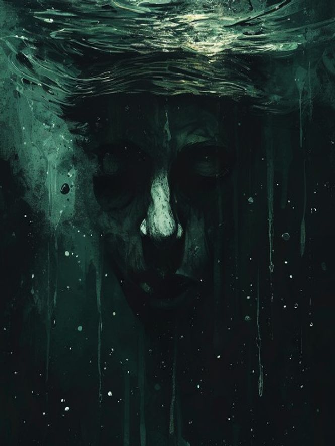 An imagined ancient city partially submerged beneath a calm, blue ocean, with rays of sunlight piercing through the water, hinting at the mystery of the lost continent Mu and its hidden history.