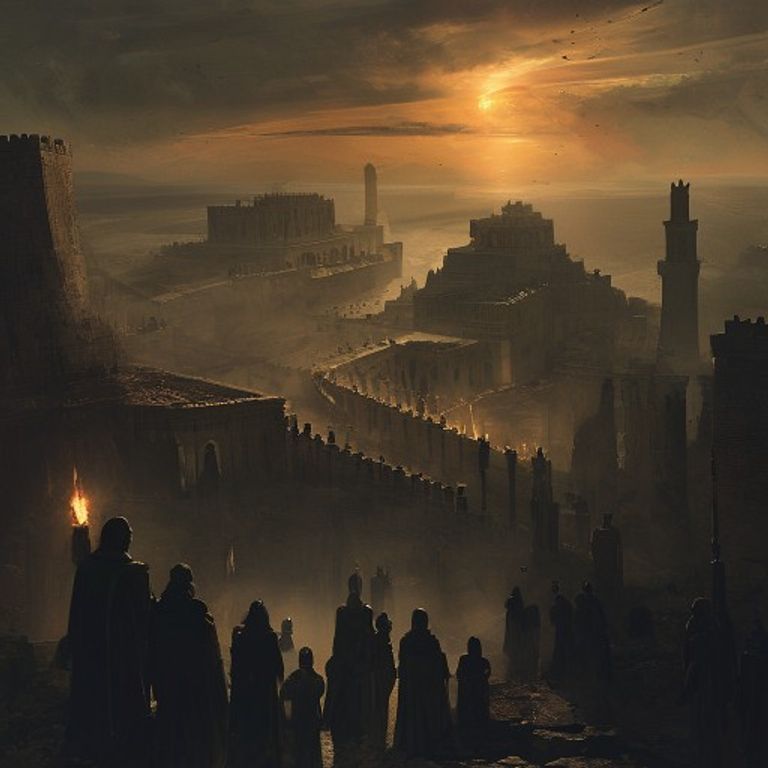An aerial view of the ancient ziggurat of Ur under a dramatic sky, symbolizing the mysterious and advanced Sumerian civilization emerging from the desert, hinting at untold secrets and complex origins uncovered in this investigation.