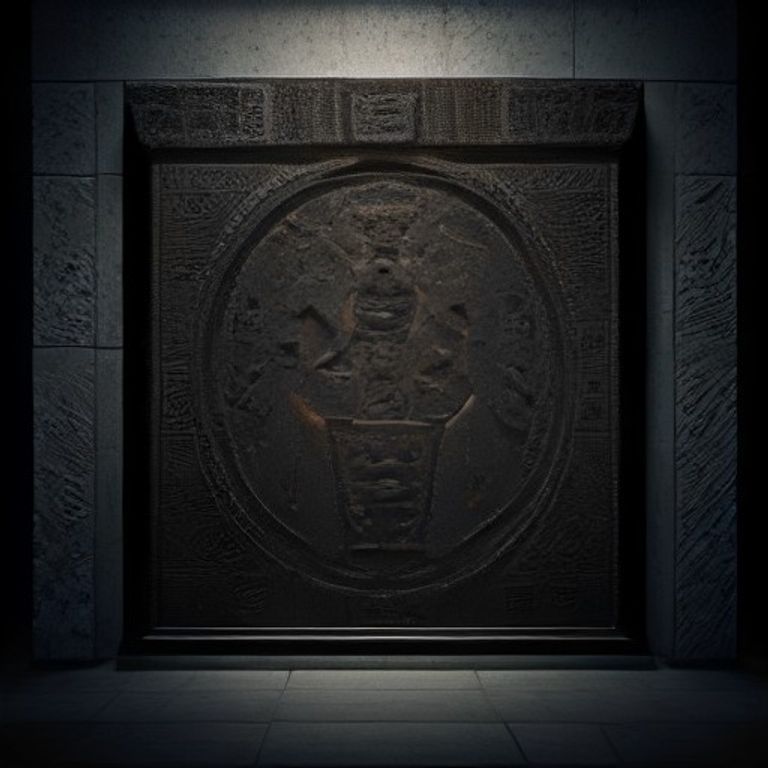 Detail of the Dendera Light relief, showing a serpent emerging from a lotus-like structure supported by a Djed pillar