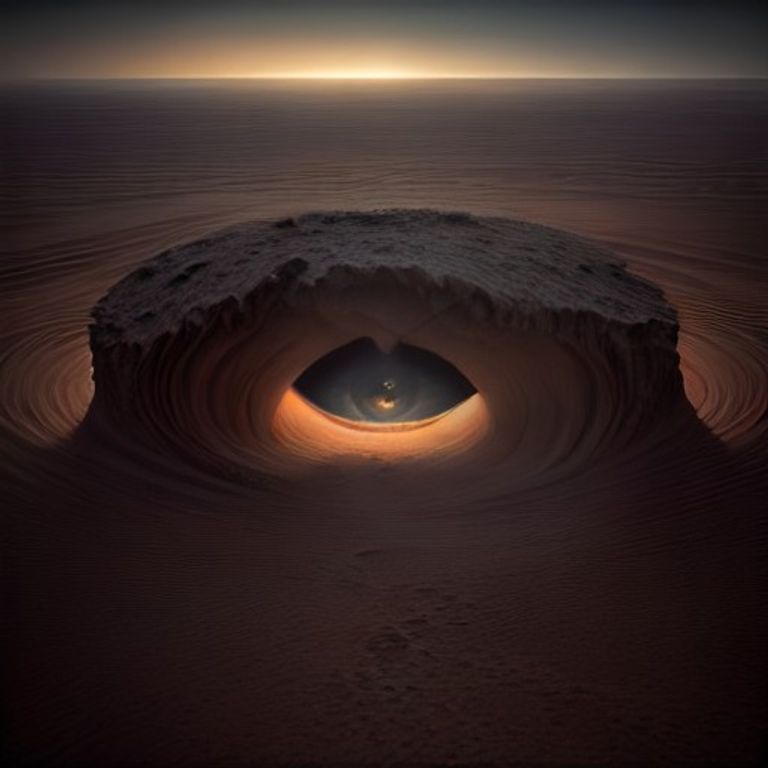 Aerial view of the concentric rings of the Richat Structure in the Sahara Desert, Mauritania